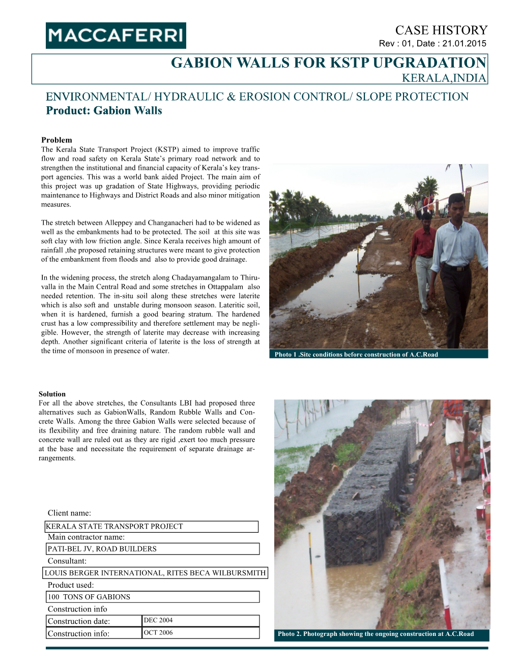 CH-RWSR-IN-Gabion Wall for KSTP Upgradation,Kerala