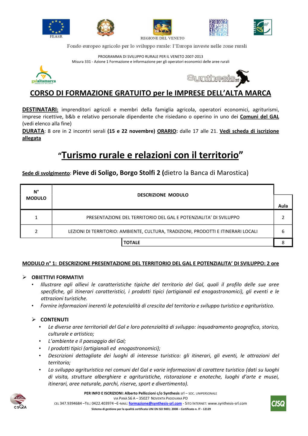 Volantino Corsi Pieve Di Soligo