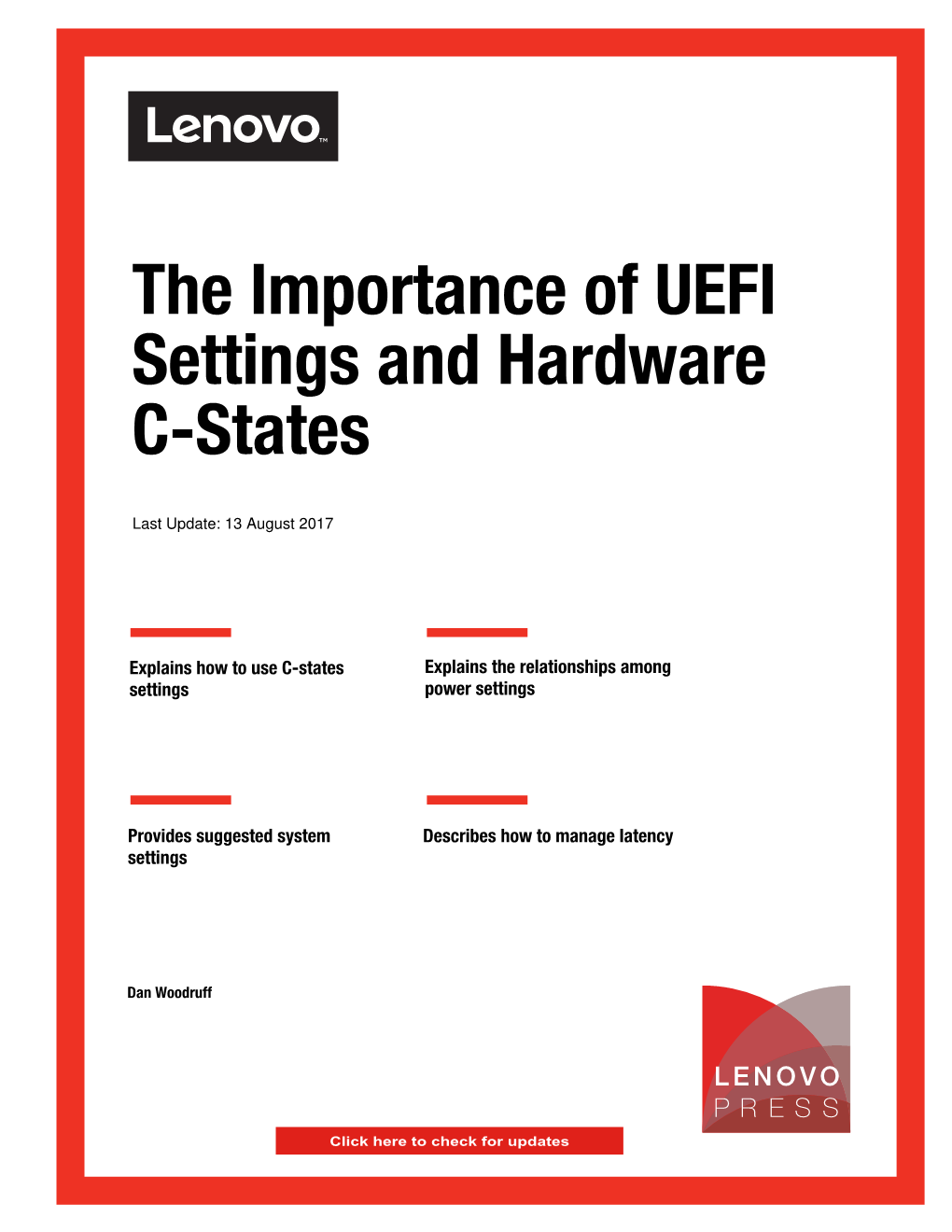The Importance of UEFI Settings and Hardware C-States