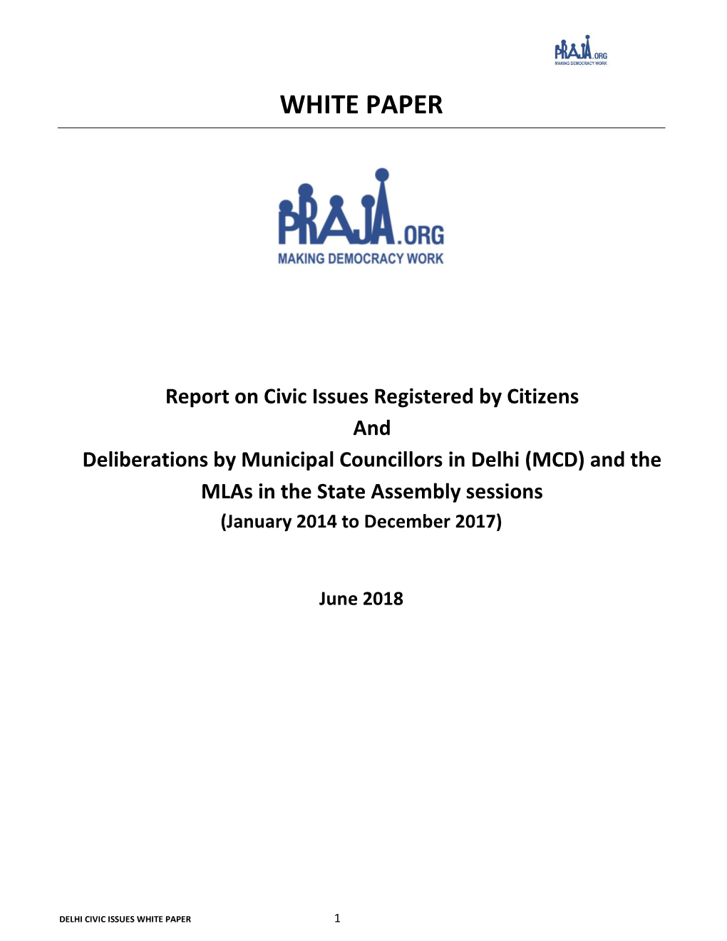 MCD) and the Mlas in the State Assembly Sessions (January 2014 to December 2017