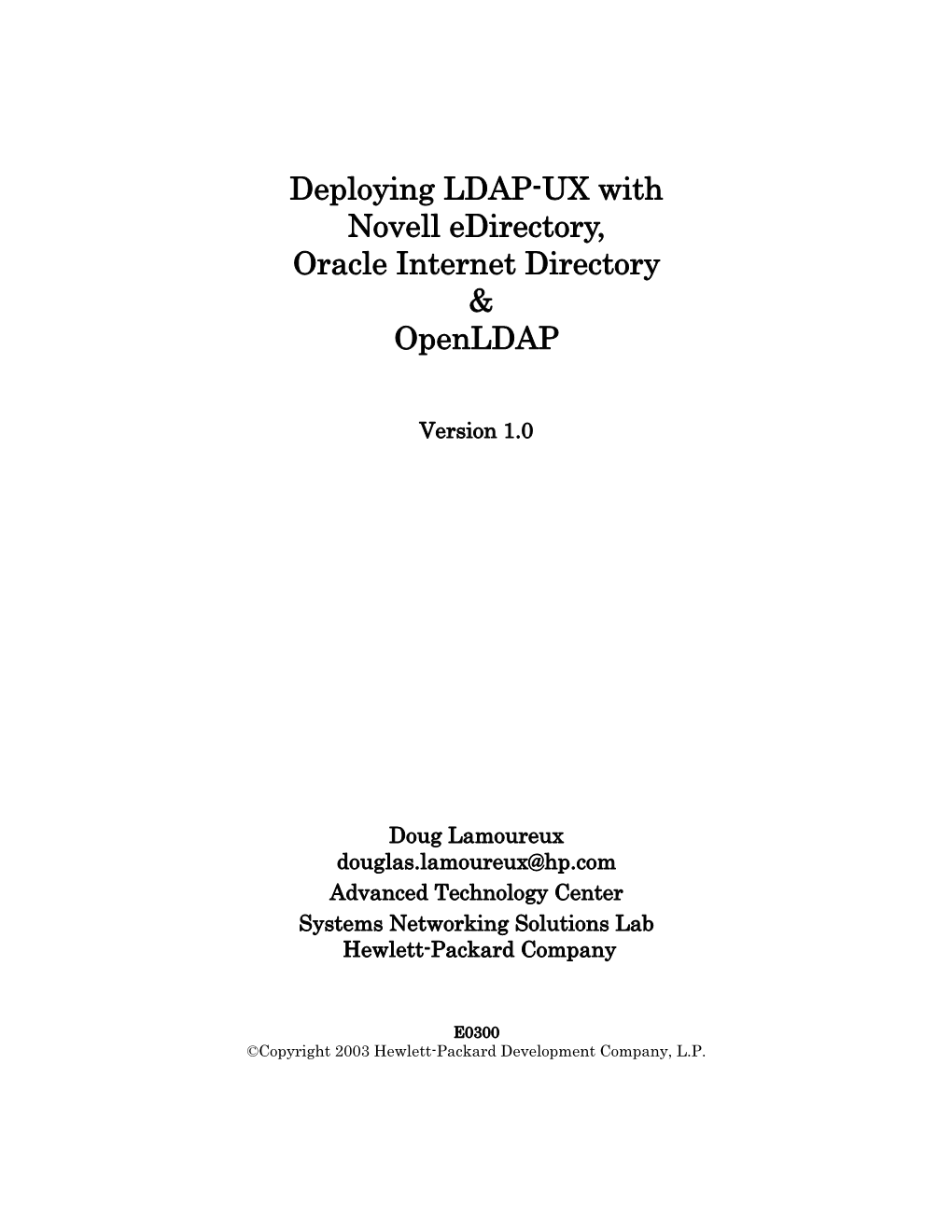 Deploying LDAP-UX Version