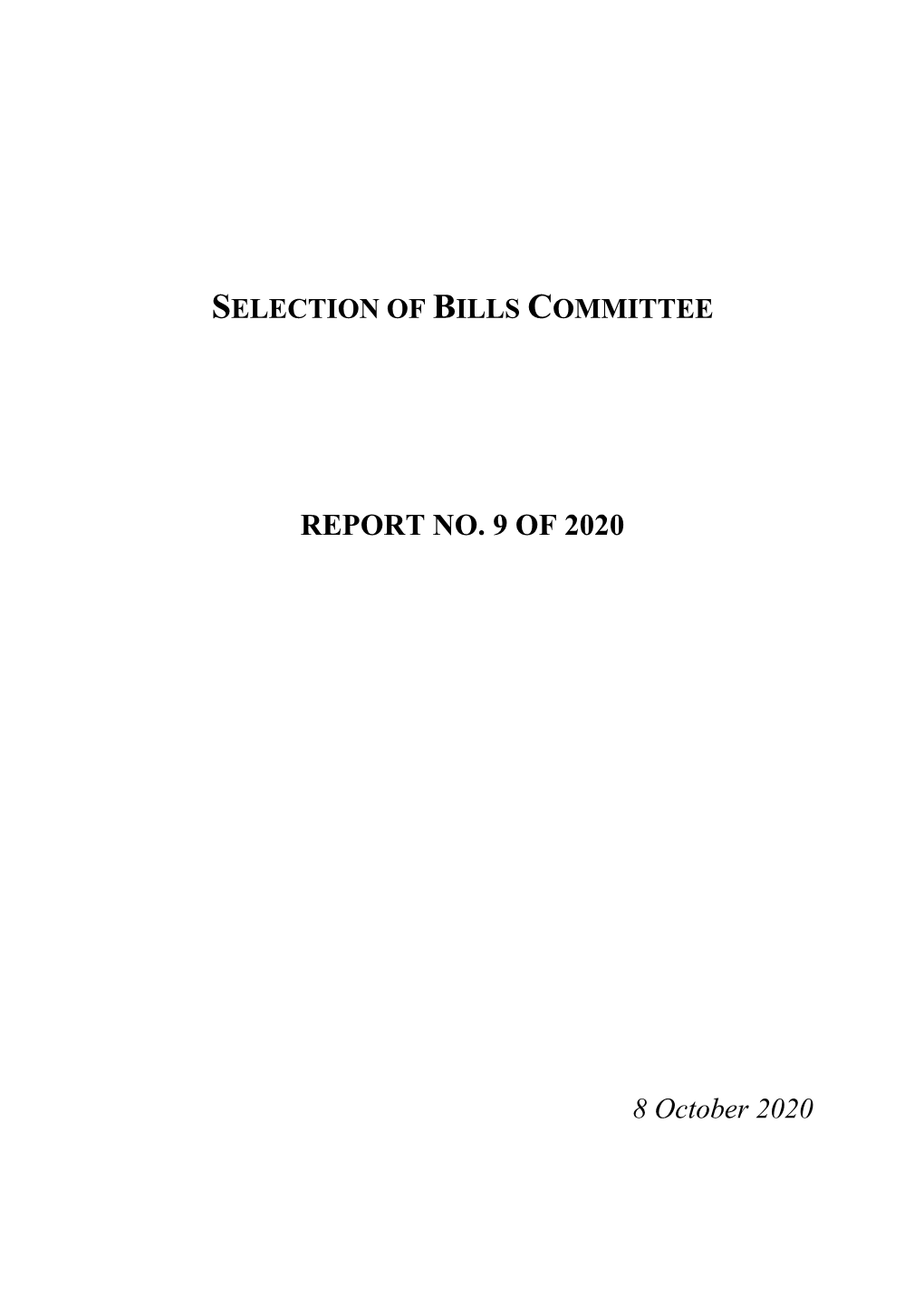 Report No. 9 of 2020