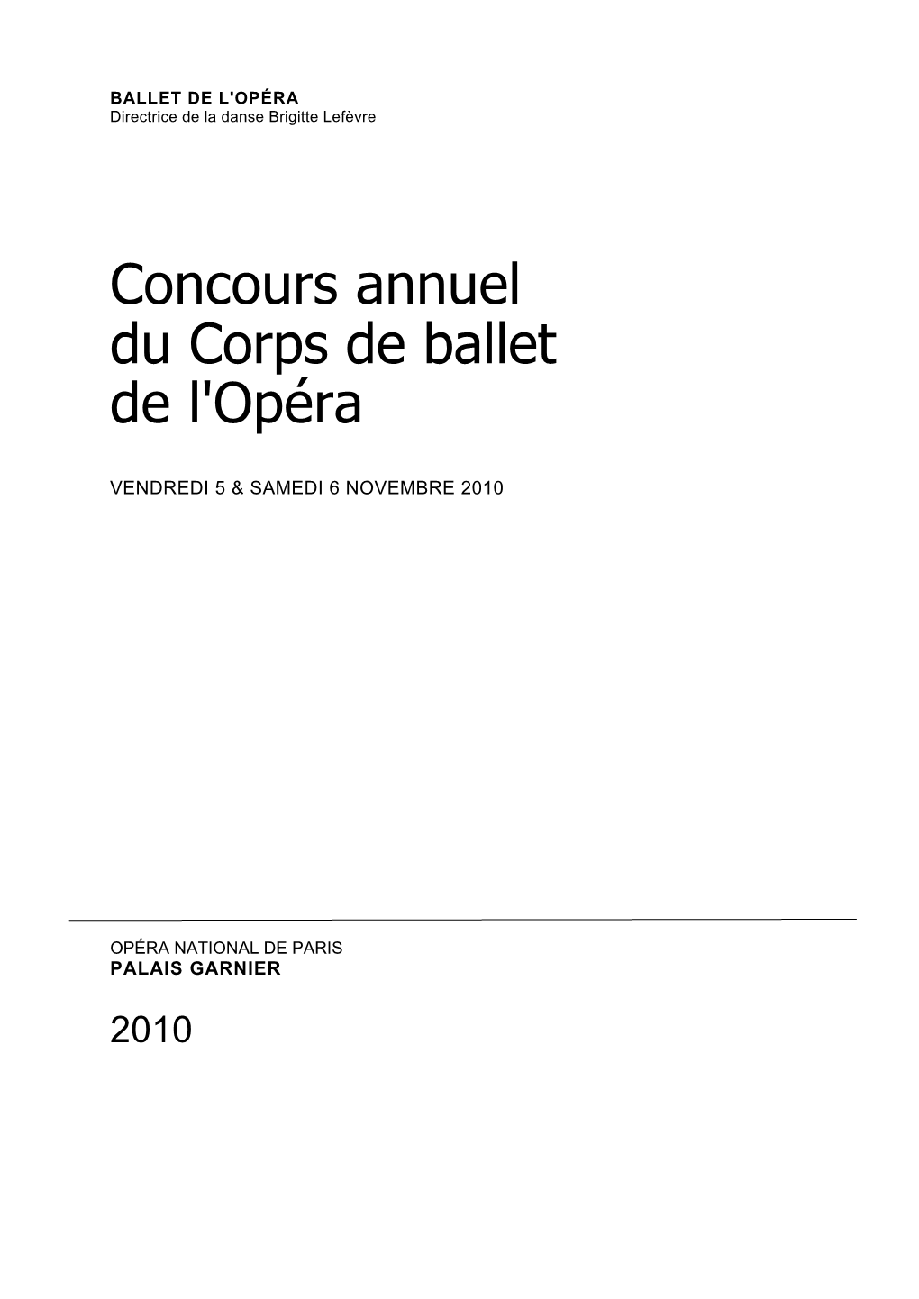 Ballet De L'opra