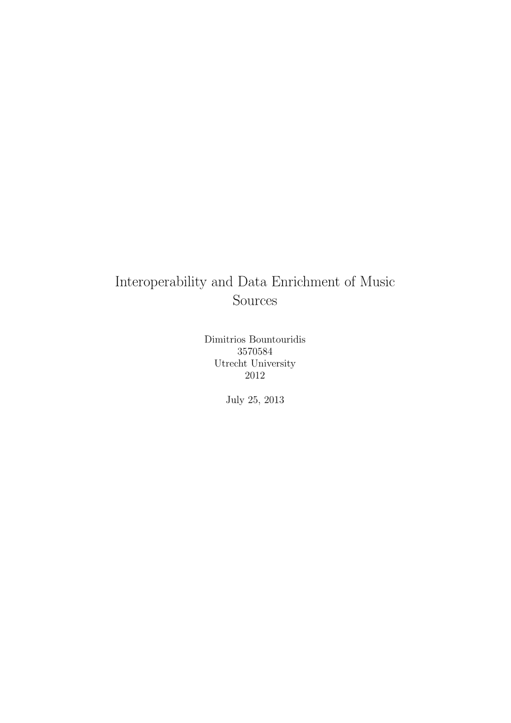 Interoperability and Data Enrichment of Music Sources