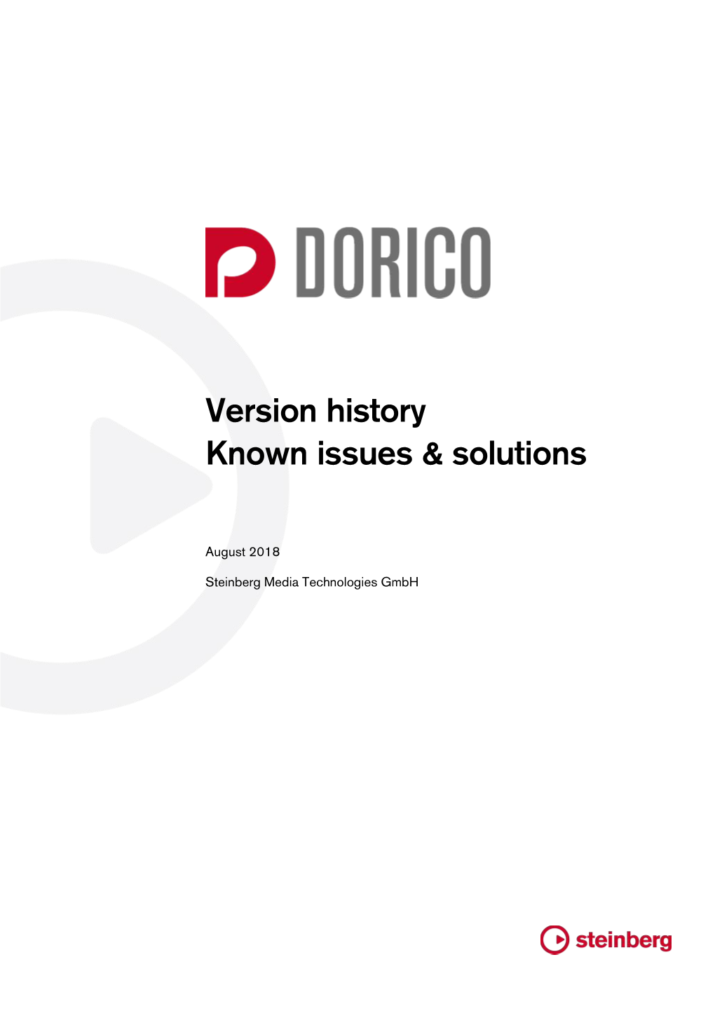 Version History Known Issues & Solutions