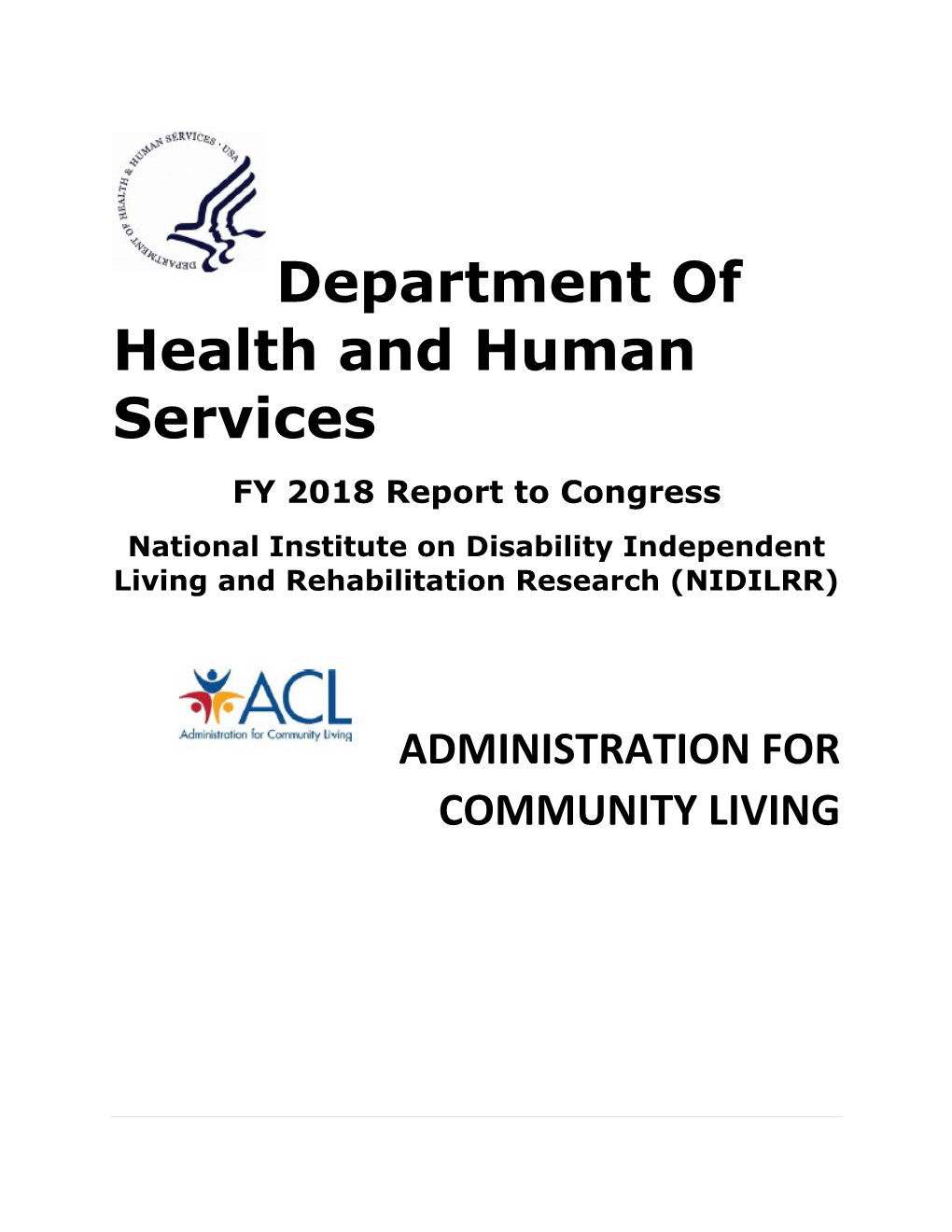 NIDILRR FY 2018 Report to Congress