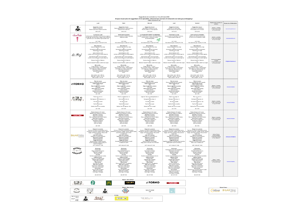 Suggestions De La Semaine Du 16 Au 20 Mars 2020 Et Pour Encore Plus