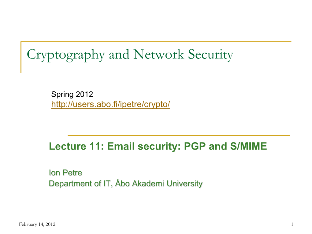 PGP and S/MIME