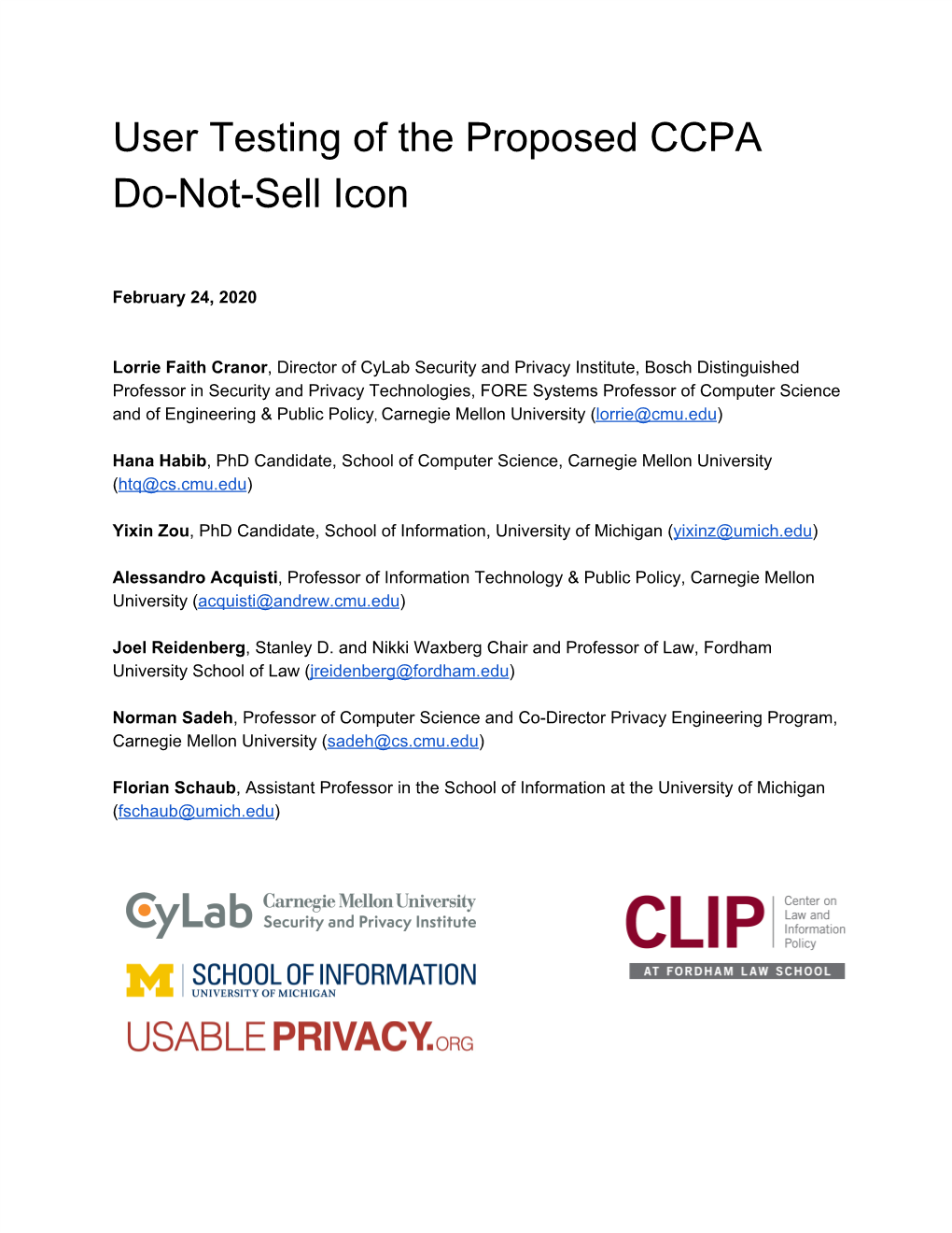 User Testing of the Proposed CCPA Do-Not-Sell Icon