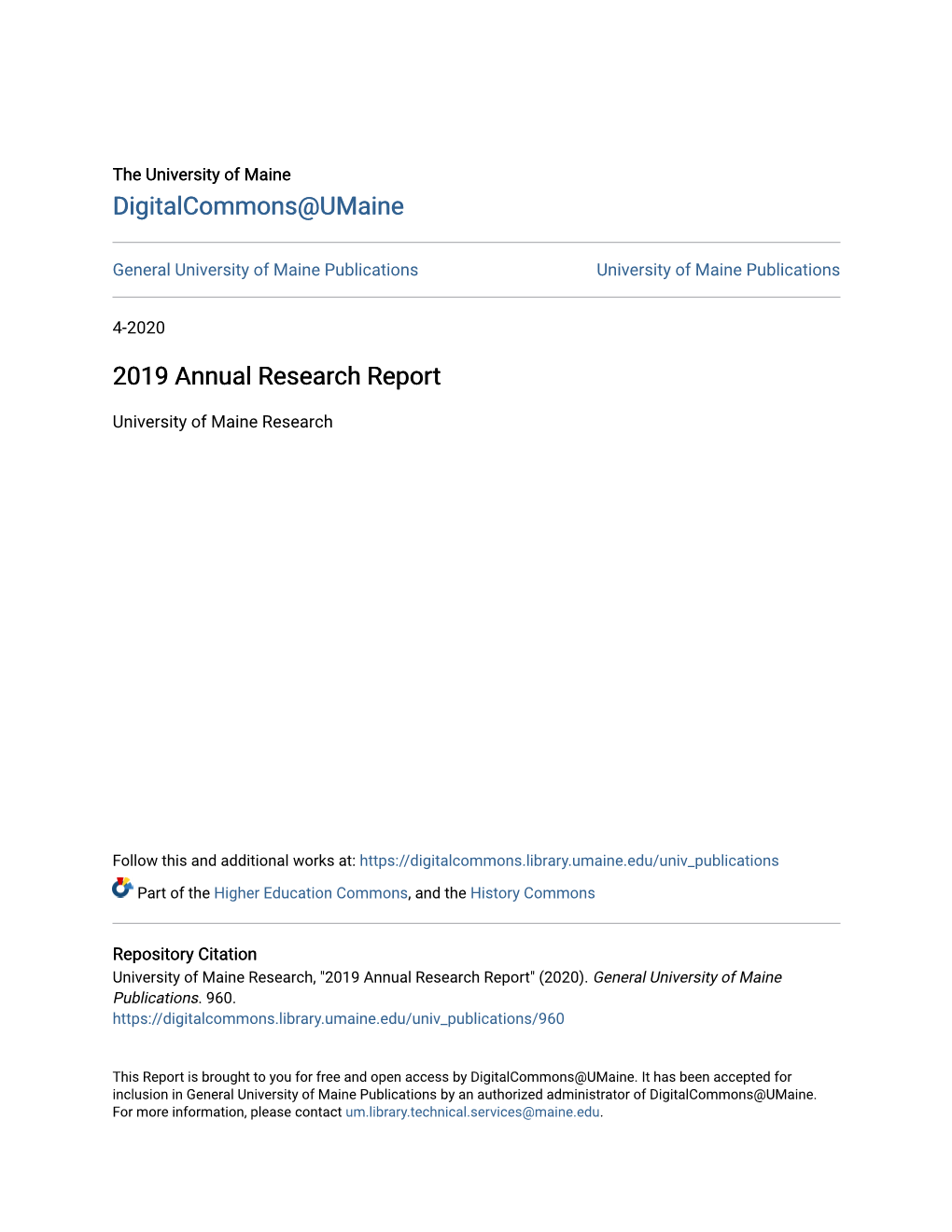 2019 Annual Research Report