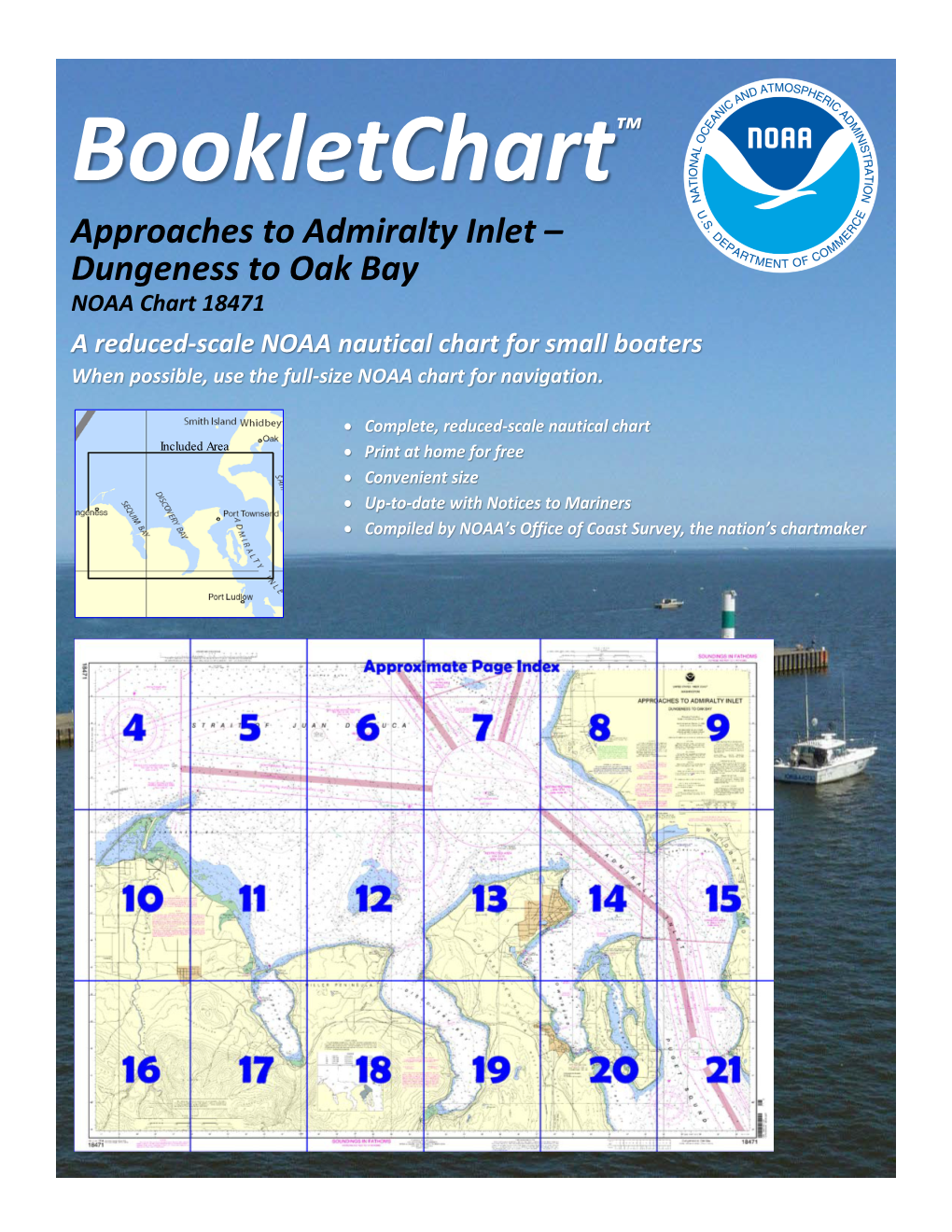 Bookletchart™ Approaches to Admiralty Inlet – Dungeness to Oak Bay NOAA Chart 18471