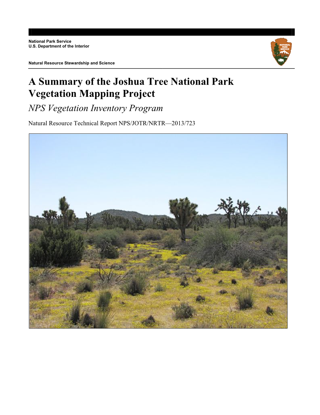 A Summary of the Joshua Tree National Park Vegetation Mapping Project NPS Vegetation Inventory Program