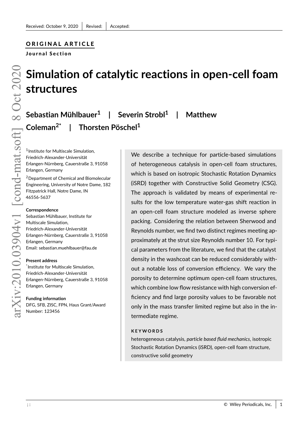 Simulation of Catalytic Reactions in Open-Cell Foam Structures