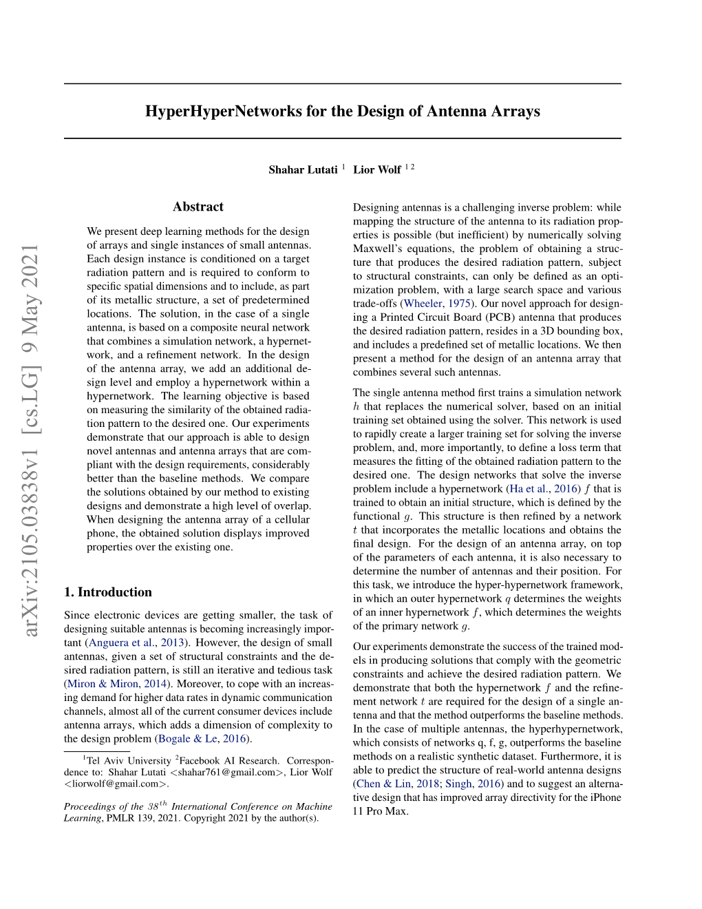 Hyperhypernetworks for the Design of Antenna Arrays