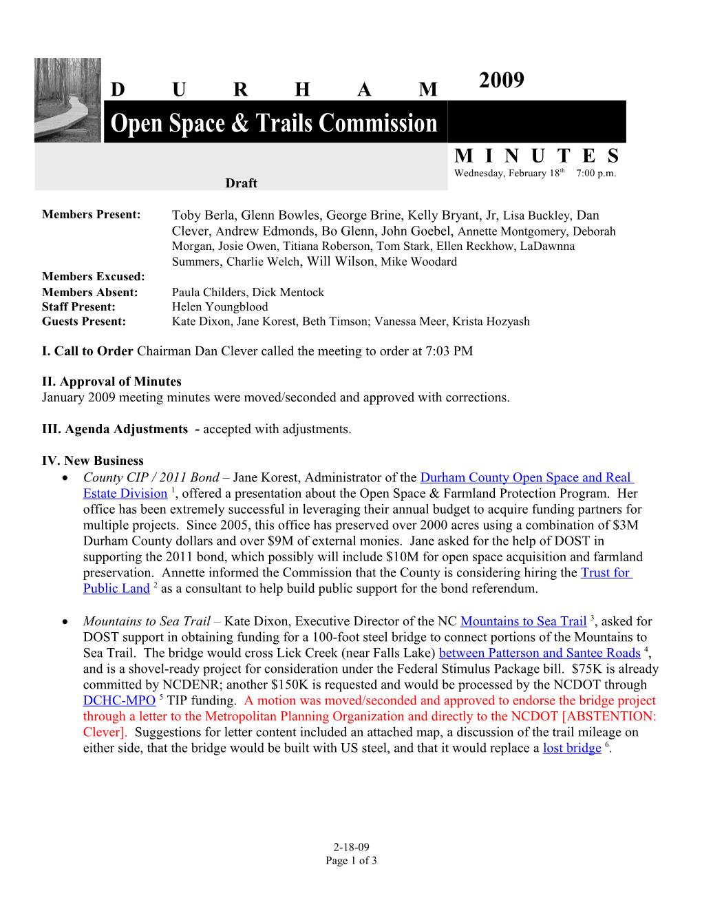 Open Space & Trails Commission