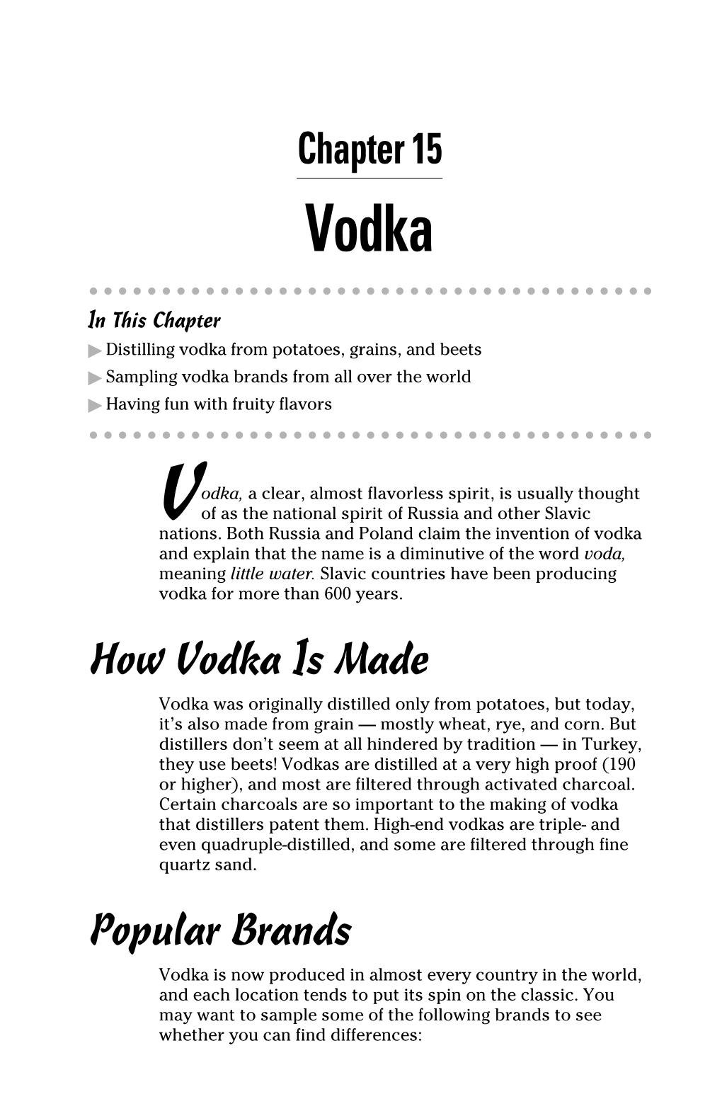 Chapter 15 How Vodka Is Made Popular Brands