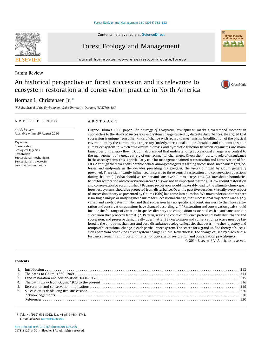 Forest Ecology and Management 330 (2014) 312–322