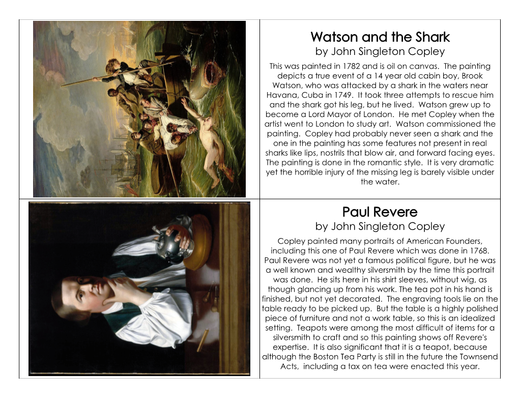 Watson and the Shark Paul Revere