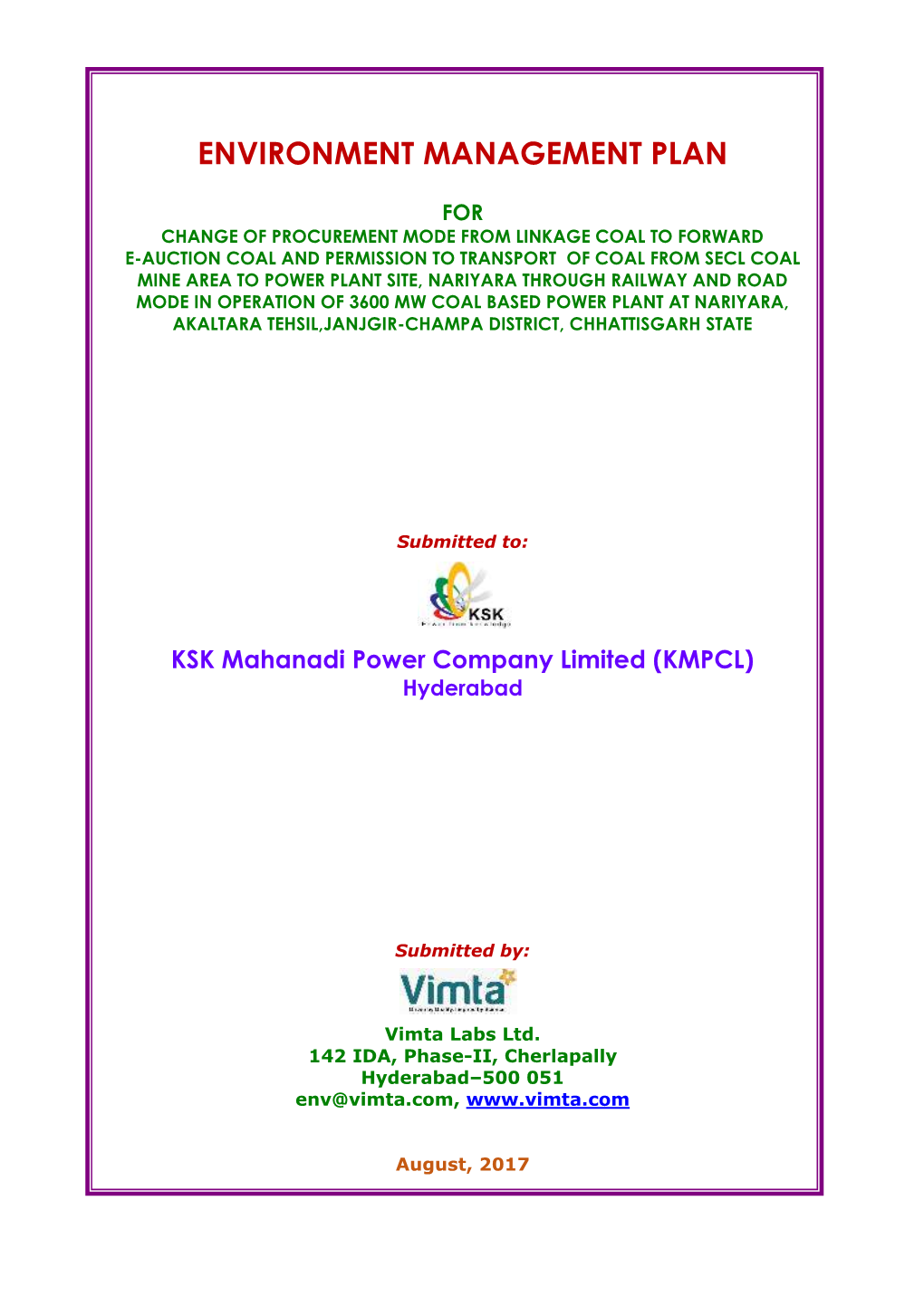 Environment Management Plan