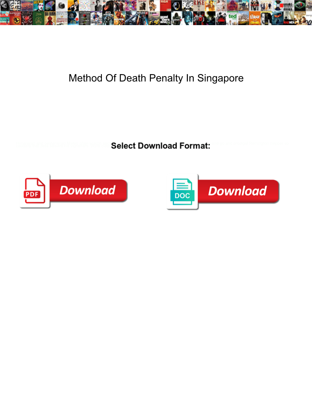 Method of Death Penalty in Singapore