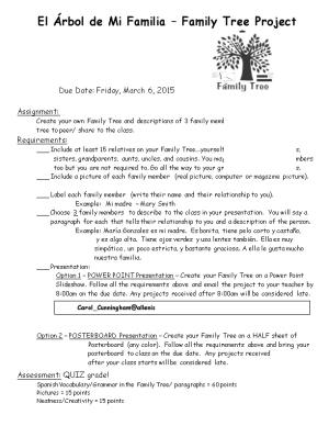El Árbol De Mi Familia Family Tree Project