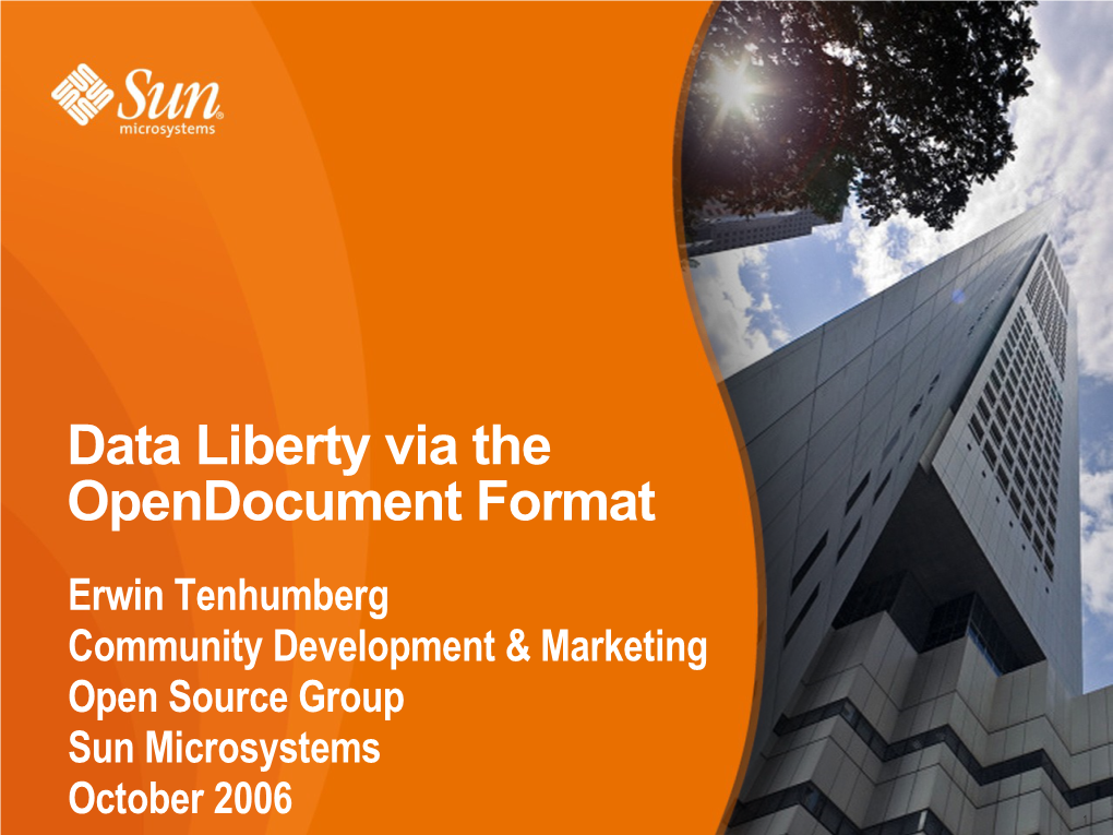 Data Liberty Via the Opendocument Format
