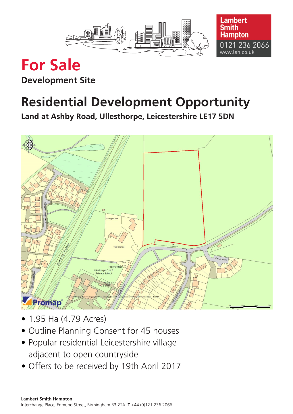 For Sale,Land at Ashby Road, Ullesthorpe, Leicestershire LE17