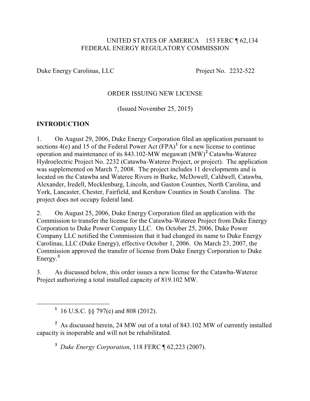 United States of America 153 Ferc ¶ 62,134 Federal Energy Regulatory Commission