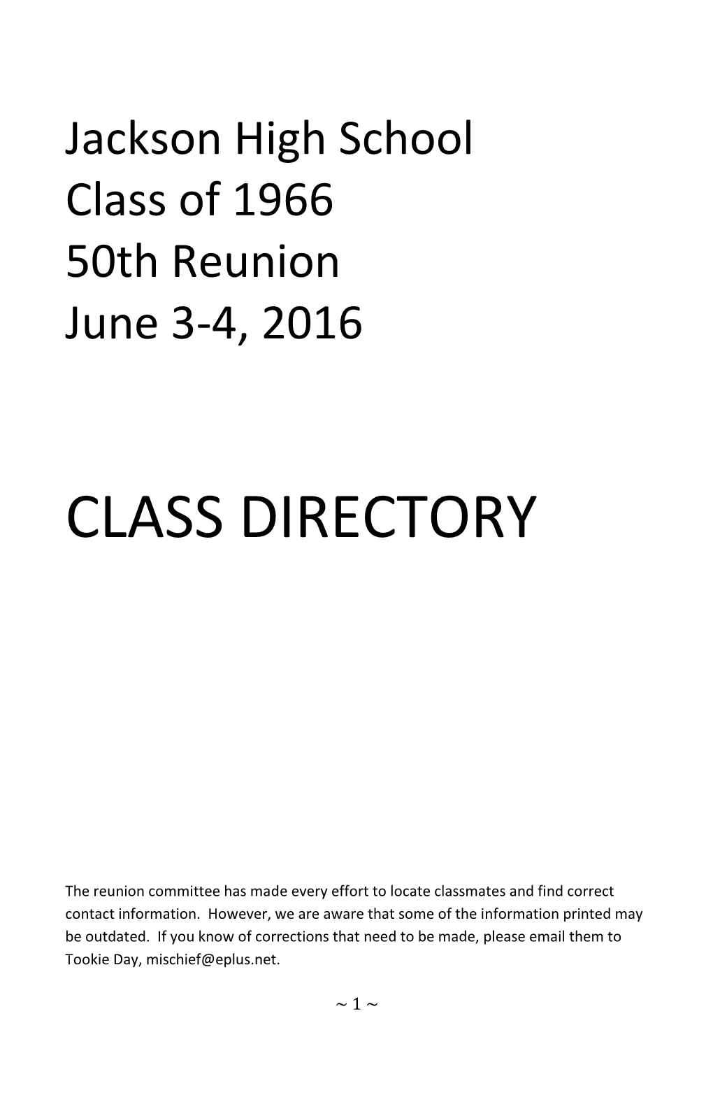 Class Directory