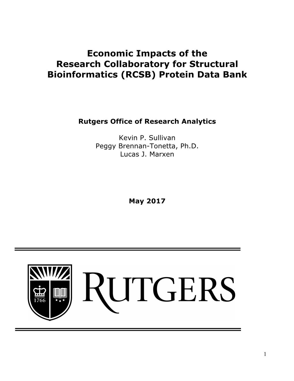 Economic Impacts of the Research Collaboratory for Structural Bioinformatics (RCSB) Protein Data Bank