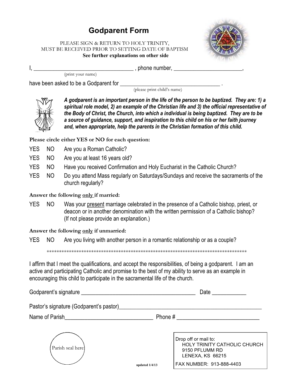 Godparent Form