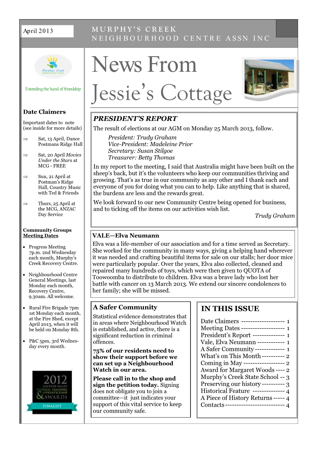 News from Jessie's Cottage