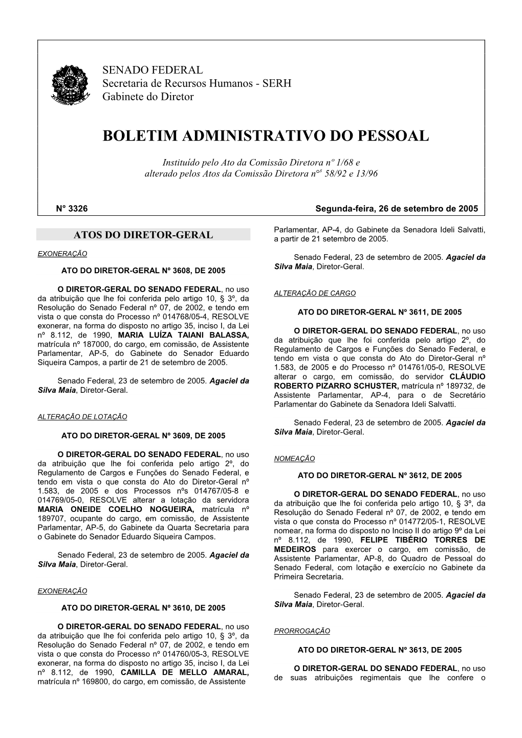 Boletim Administrativo Do Pessoal