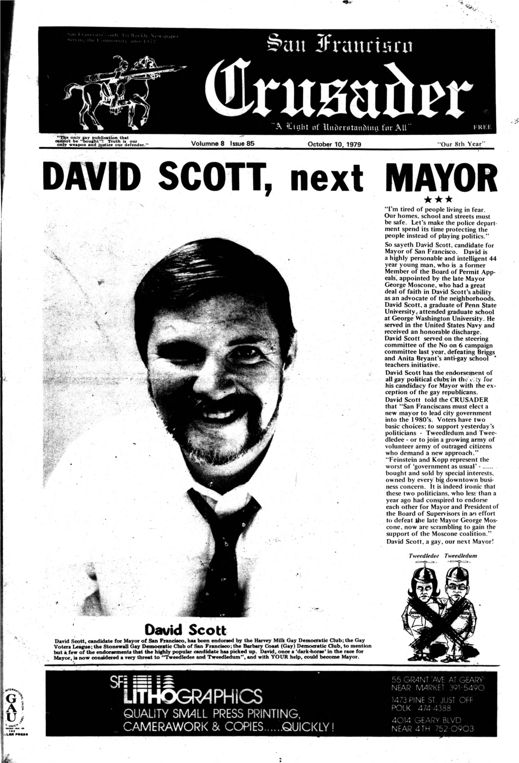 DAVID SCOTT, Next MAYOR ★ ★ ★ “I’M Tired of People Living in Fear