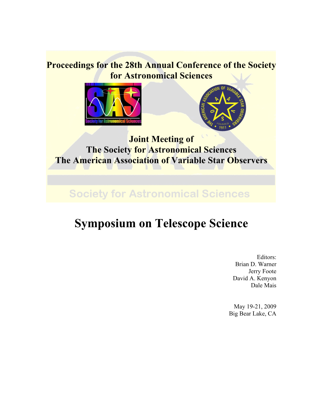 SAS 2009 Proceedings.Pdf