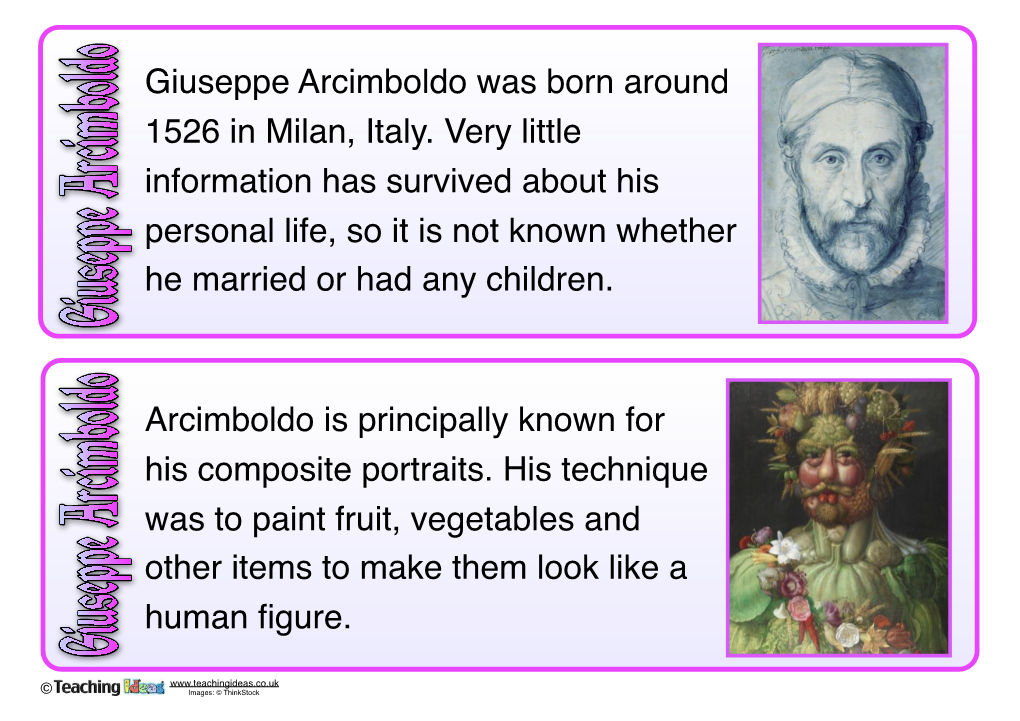 Giuseppe Arcimboldo Fact Cards
