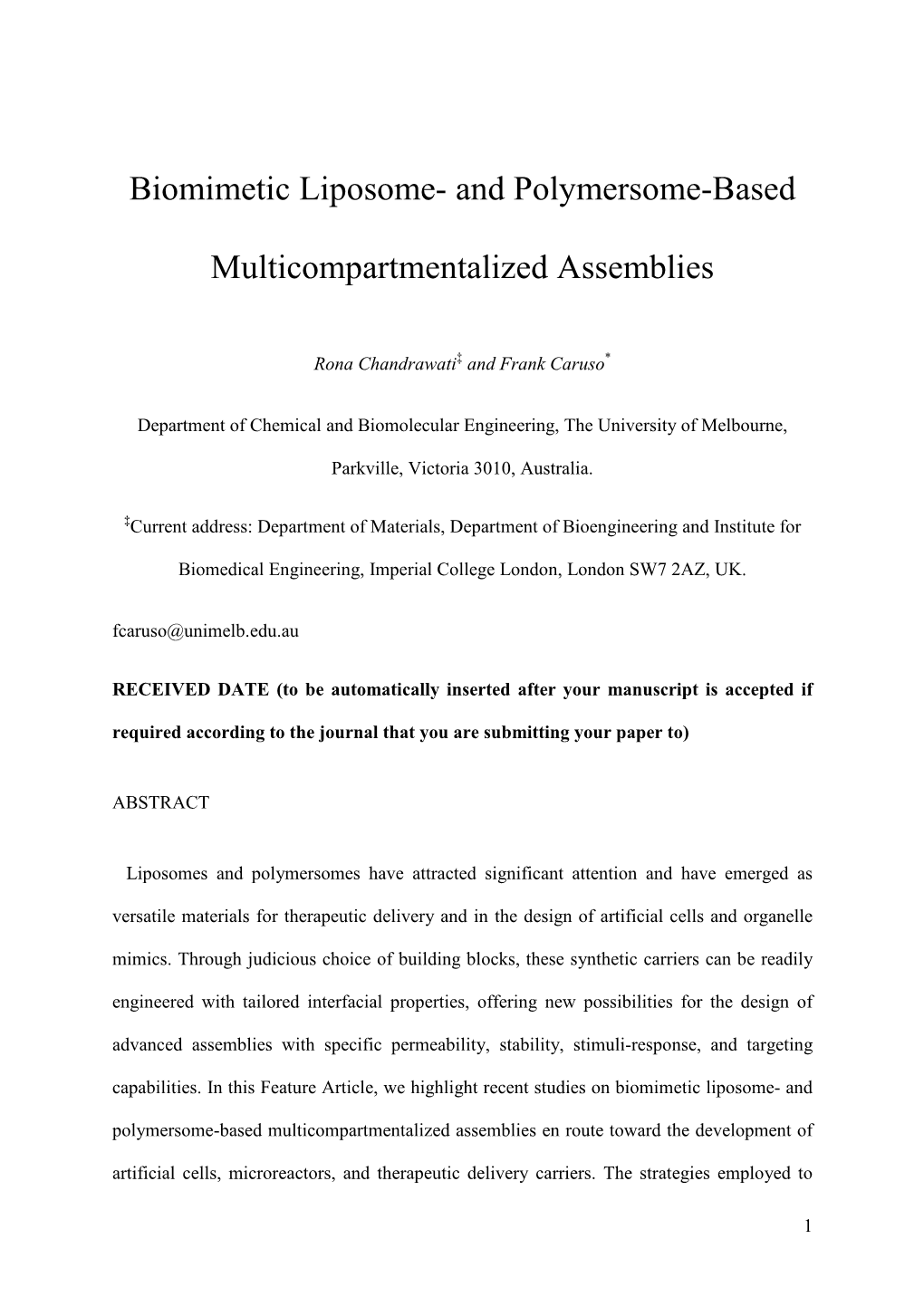 Biomimetic Liposome- and Polymersome-Based