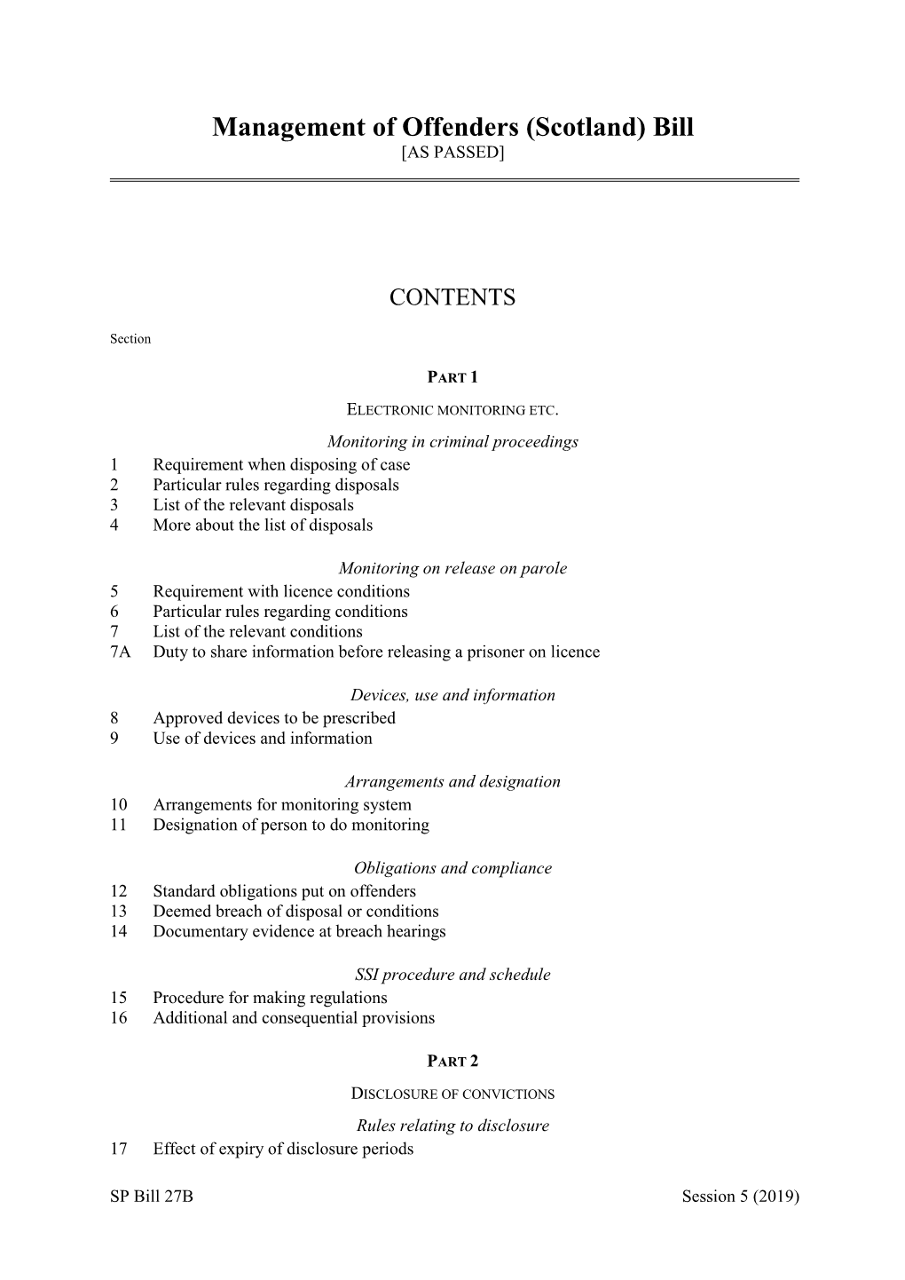 Management of Offenders (Scotland) Bill [AS PASSED]