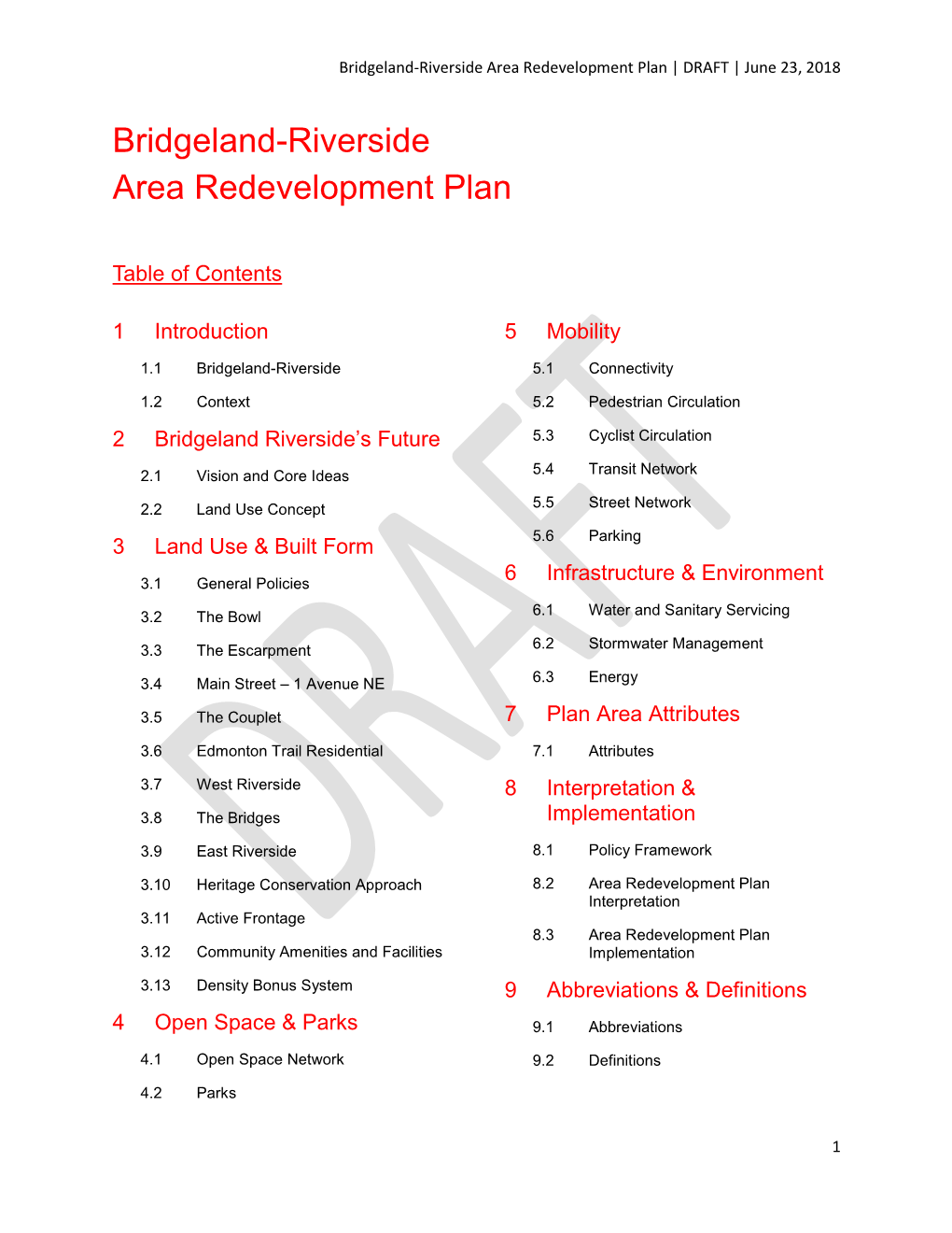 Bridgeland-Riverside Area Redevelopment Plan | DRAFT | June 23, 2018