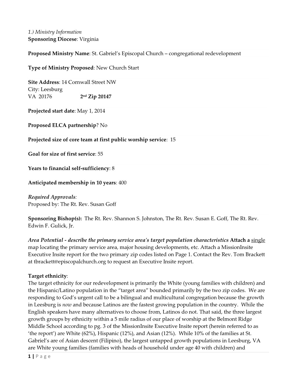 TEC Congregational Redevelopment Matching Grant 2013 V011214