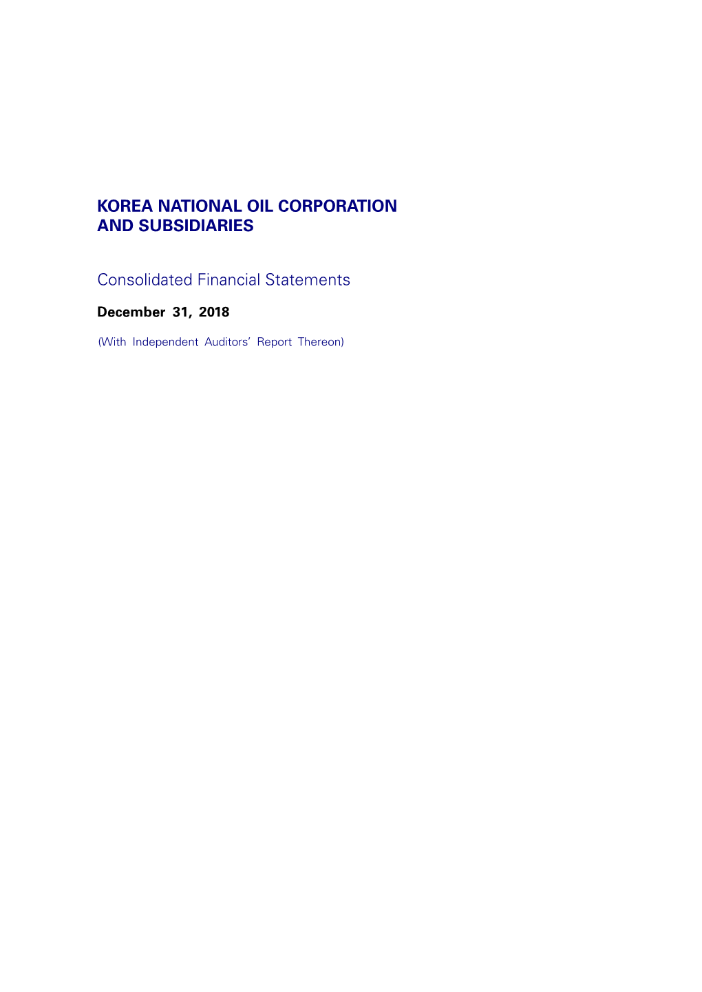 Korea National Oil Corporation and Subsidiaries