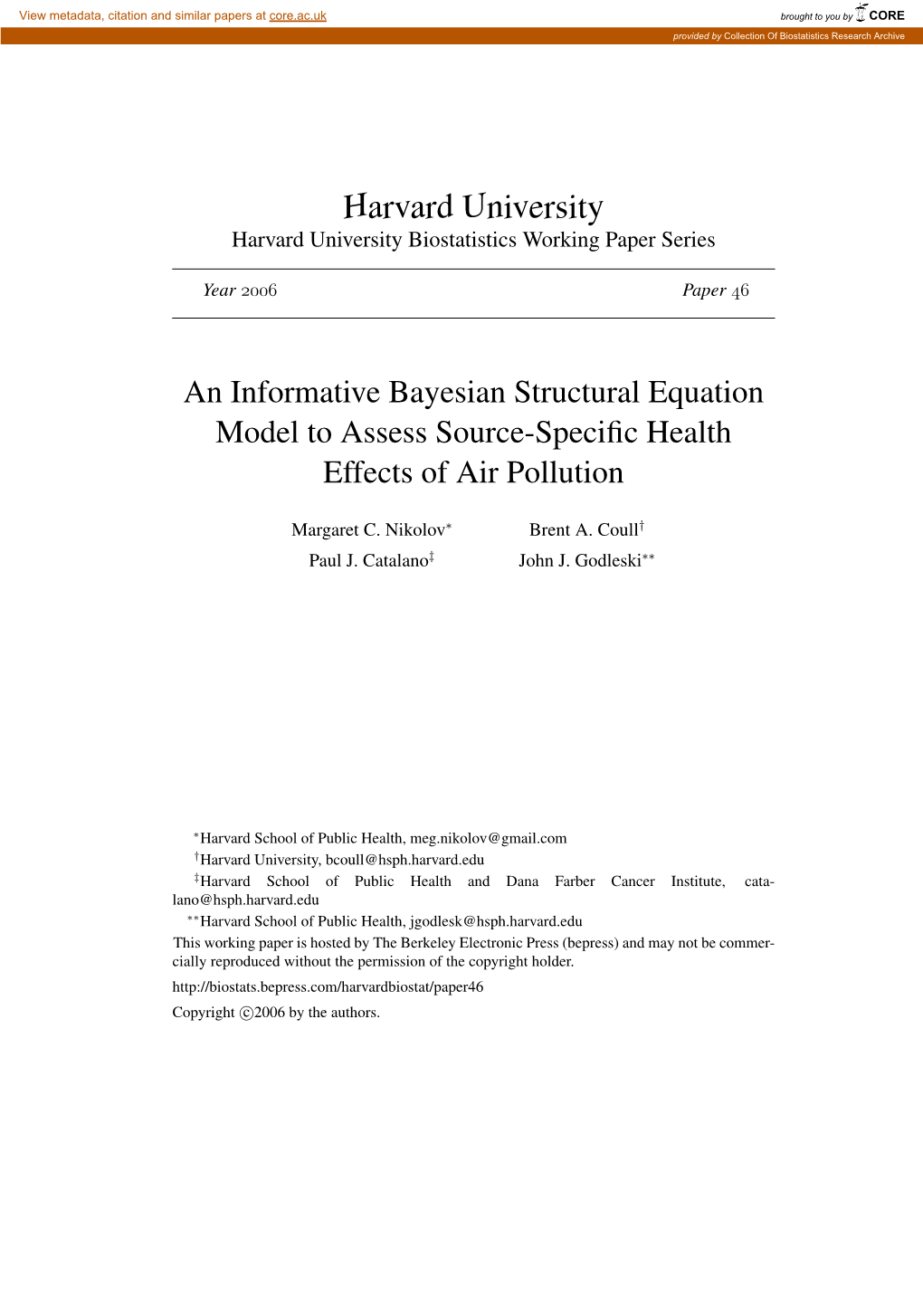 An Informative Bayesian Structural Equation Model to Assess Source-Speciﬁc Health Effects of Air Pollution