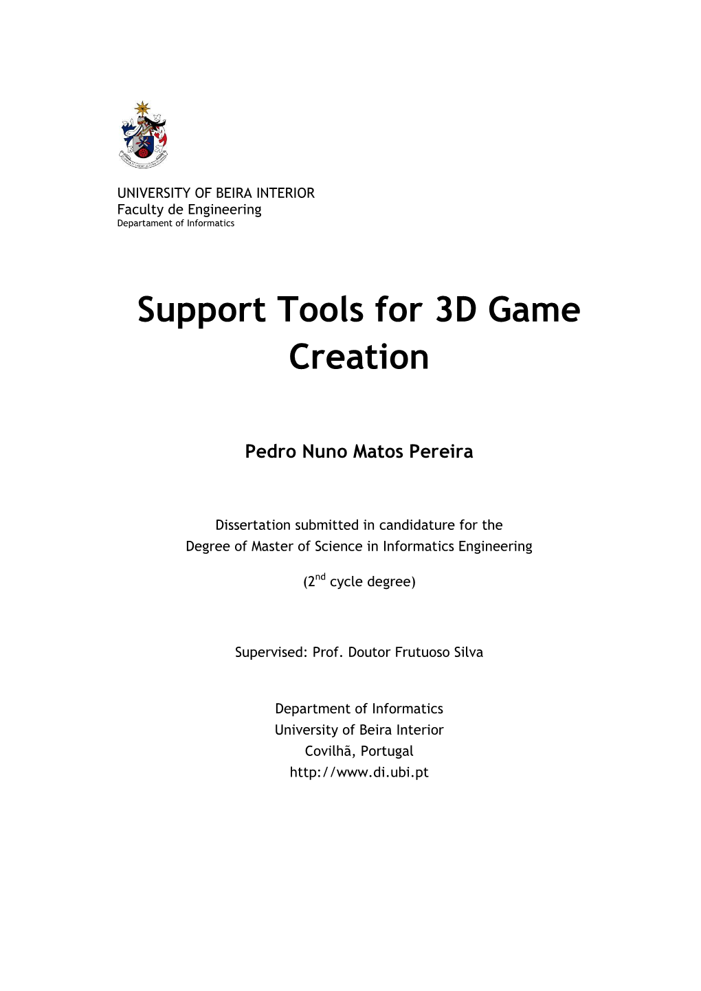 Support Tools for 3D Game Creation