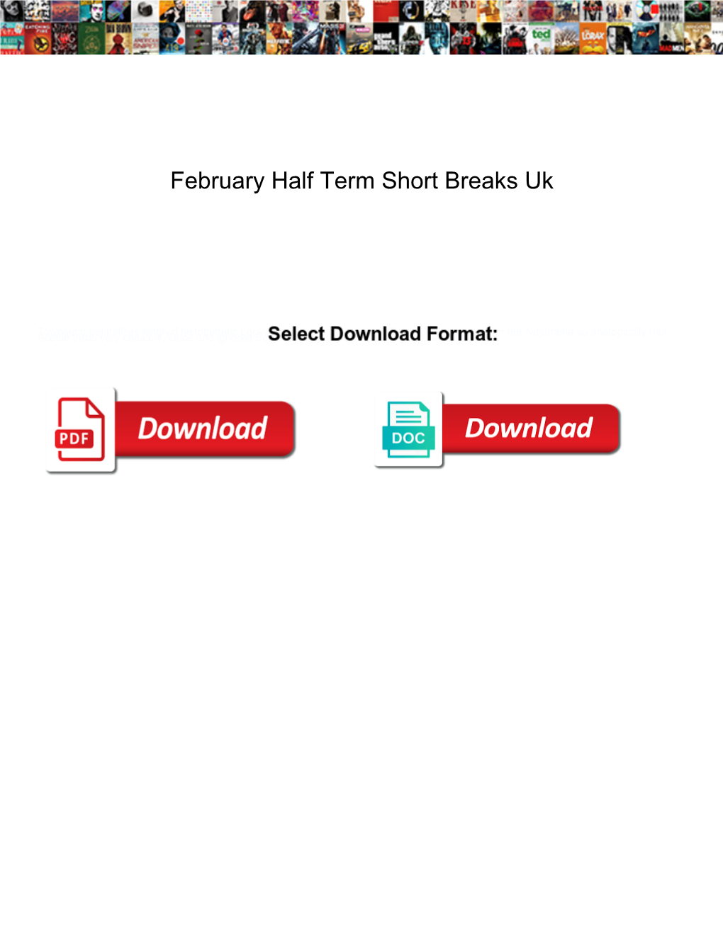 February Half Term Short Breaks Uk