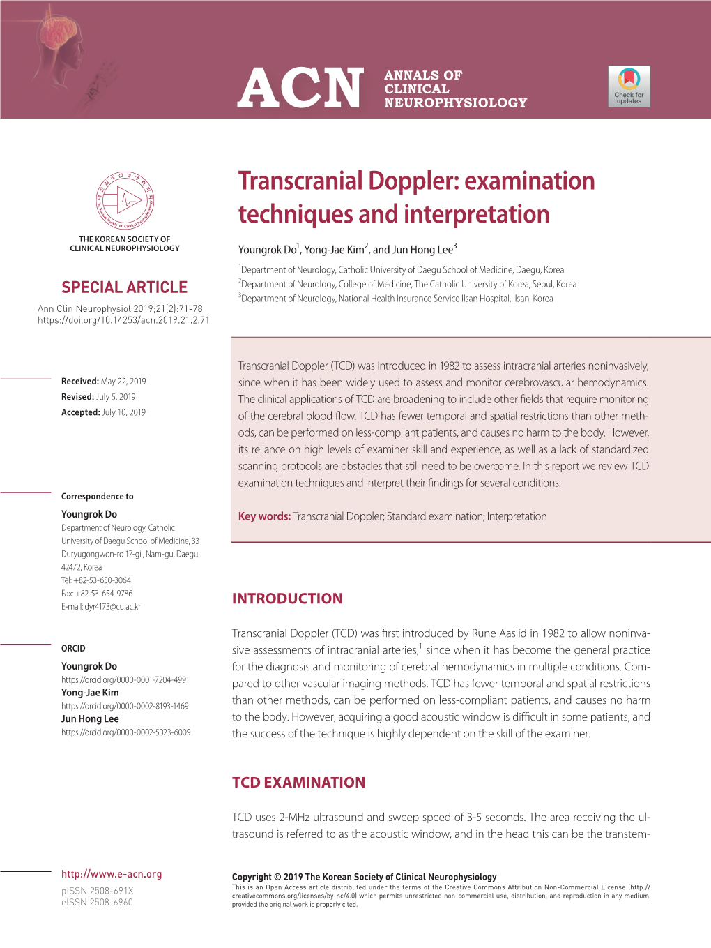 Transcranial Doppler