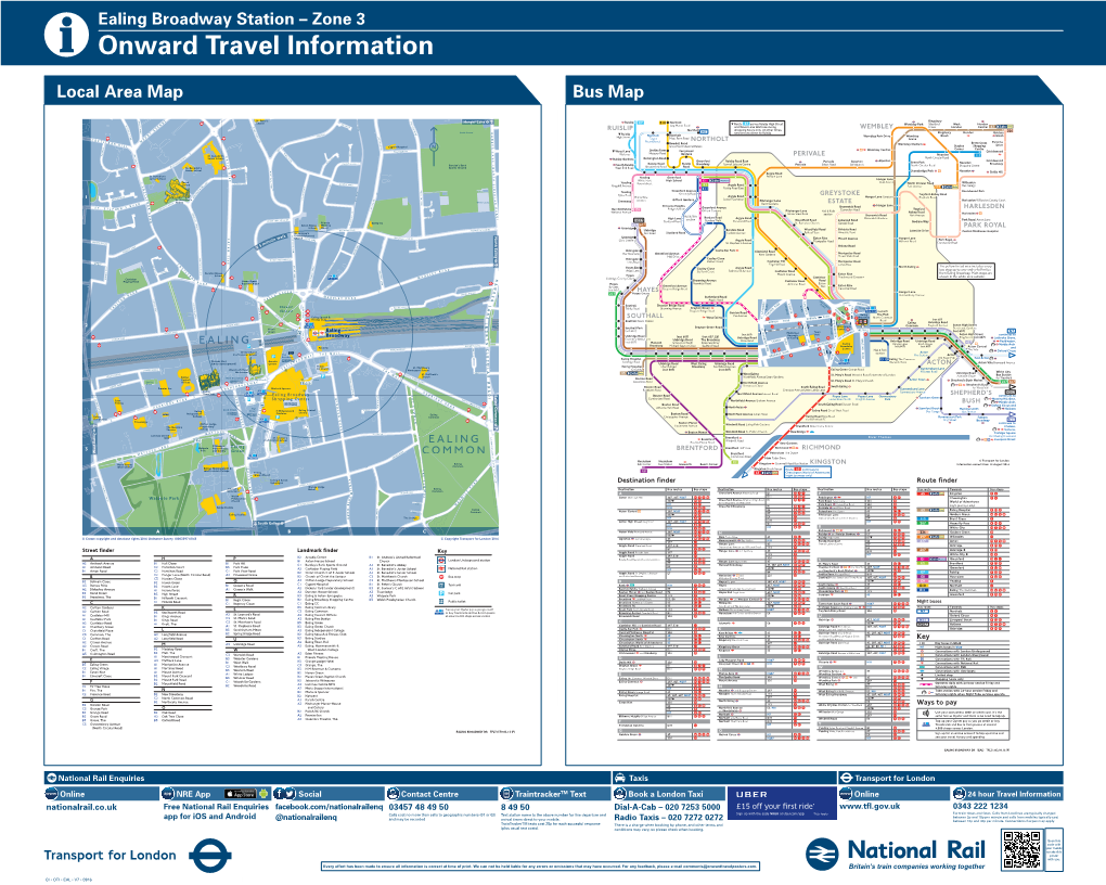 Ealing Broadway Station – Zone 3 I Onward Travel Information Local Area Map Bus Map