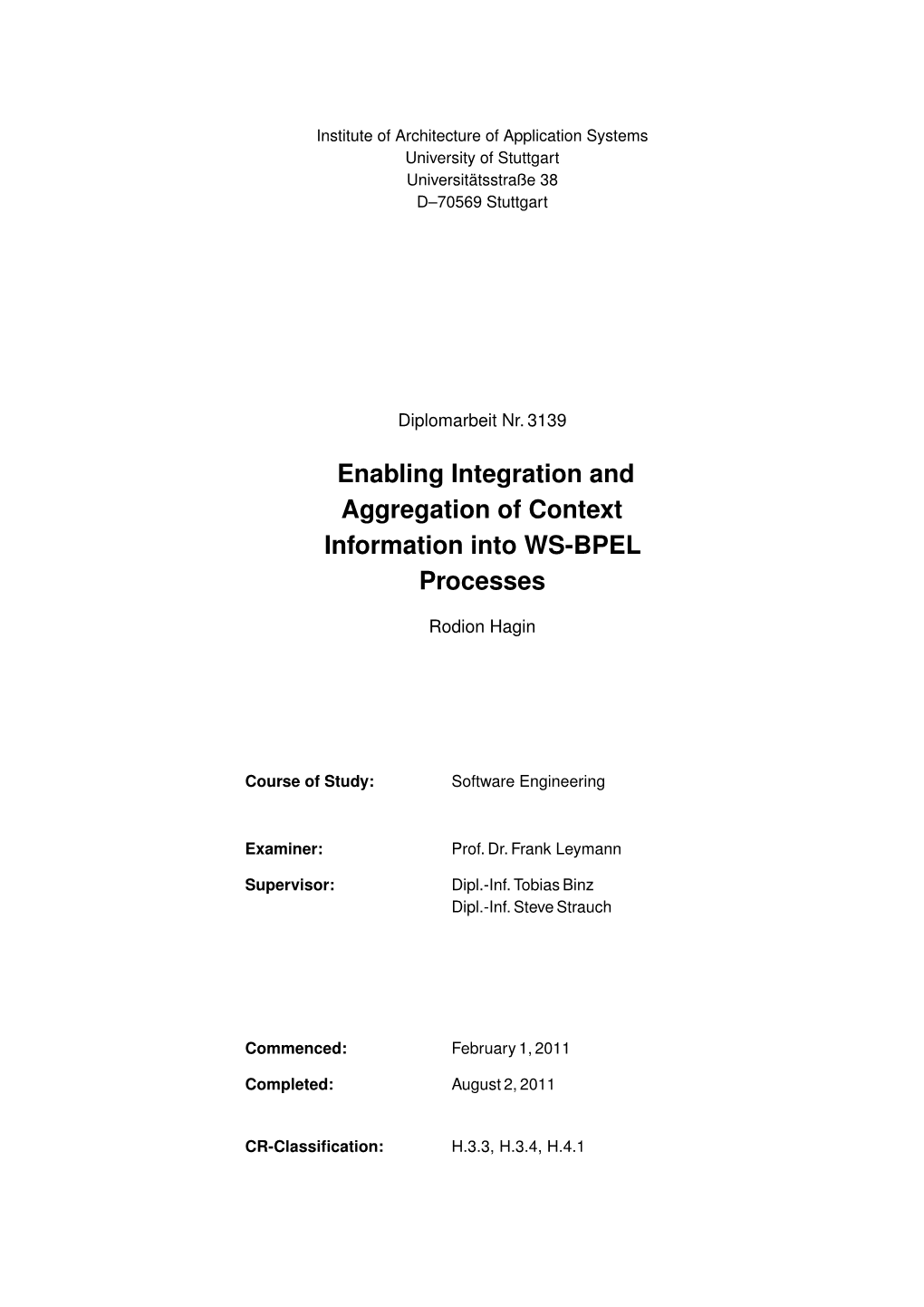 Enabling Integration and Aggregation of Context Information Into WS-BPEL Processes