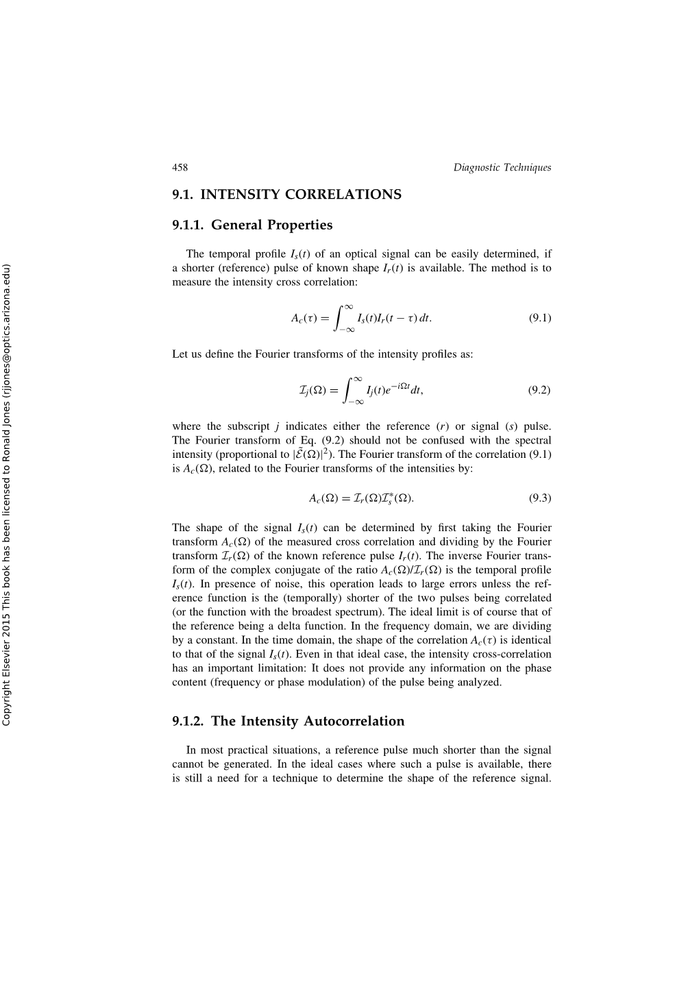 9.1. INTENSITY CORRELATIONS 9.1.1. General Properties