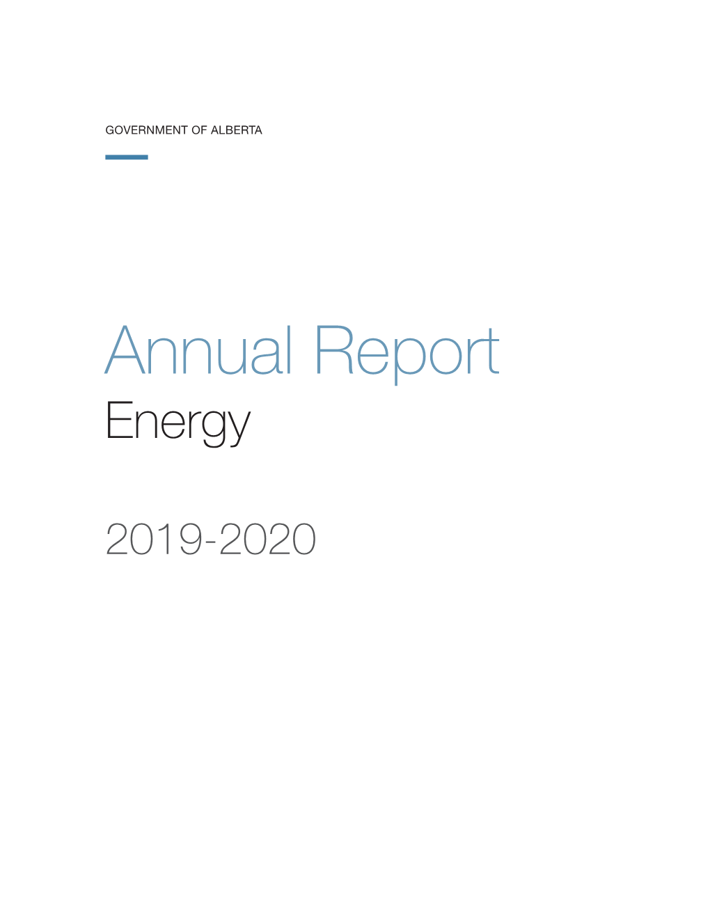 Alberta Energy Annual Report 2019-2020