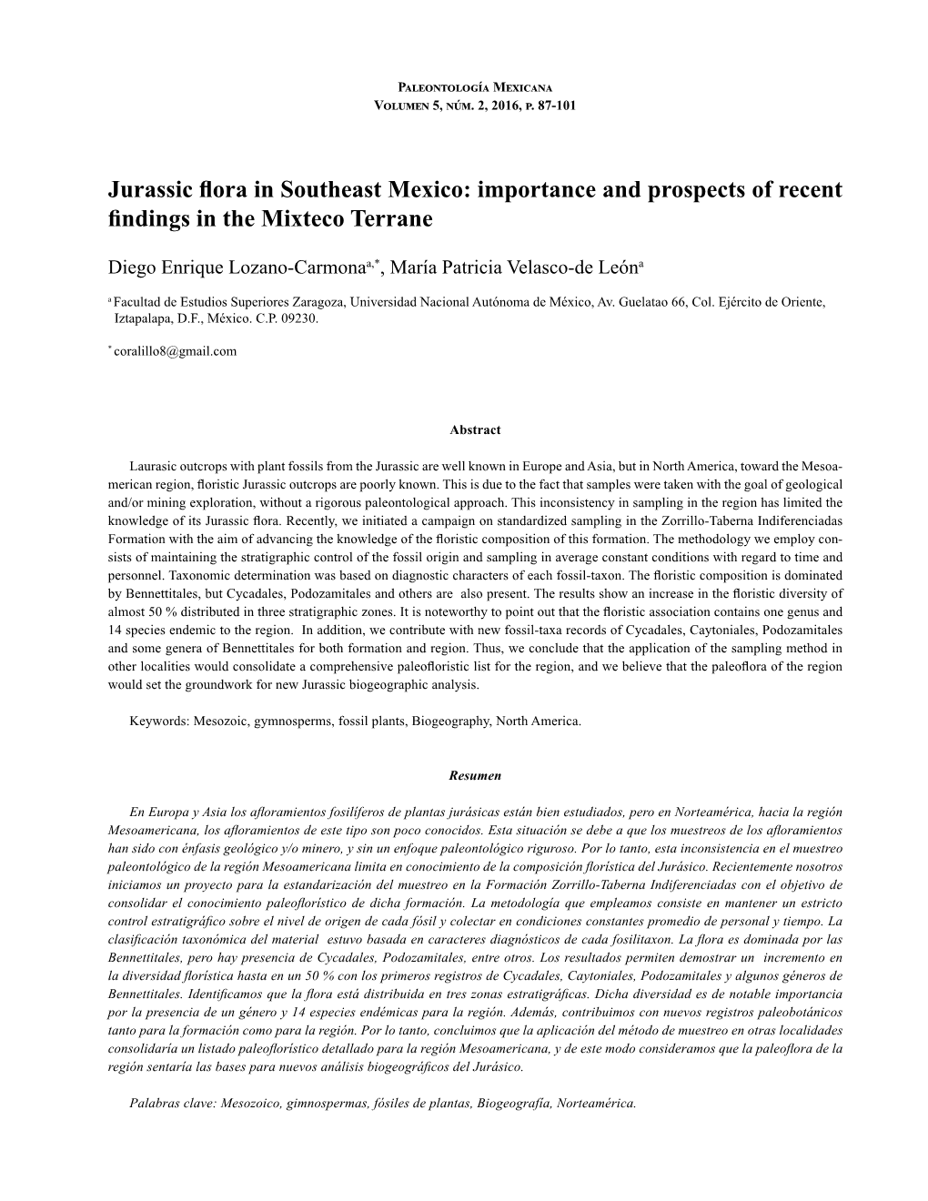 Jurassic Flora in Southeast Mexico: Importance and Prospects of Recent Findings in the Mixteco Terrane